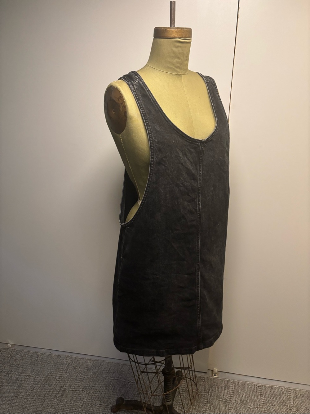 Black denim Sleeveless mini dress